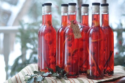 Bottled Festive Cranberry Vinegar