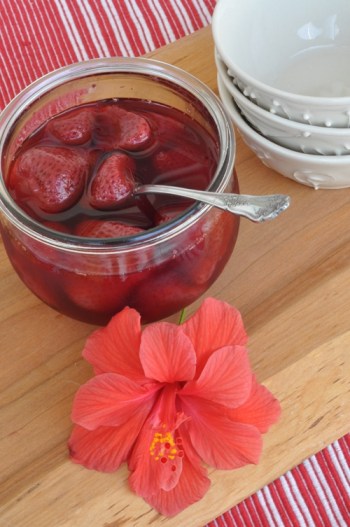 Enjoying Whole Preserved Strawberries