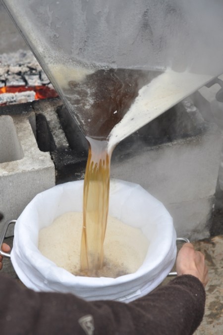 Pour the Boiled Syrup through a Filter Bag